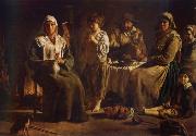 Louis Le Nain Farmer family in the parlor oil